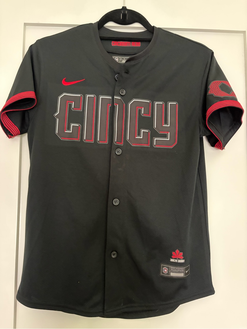 Nike Kids Black and Red Cincy Baseball Jersey